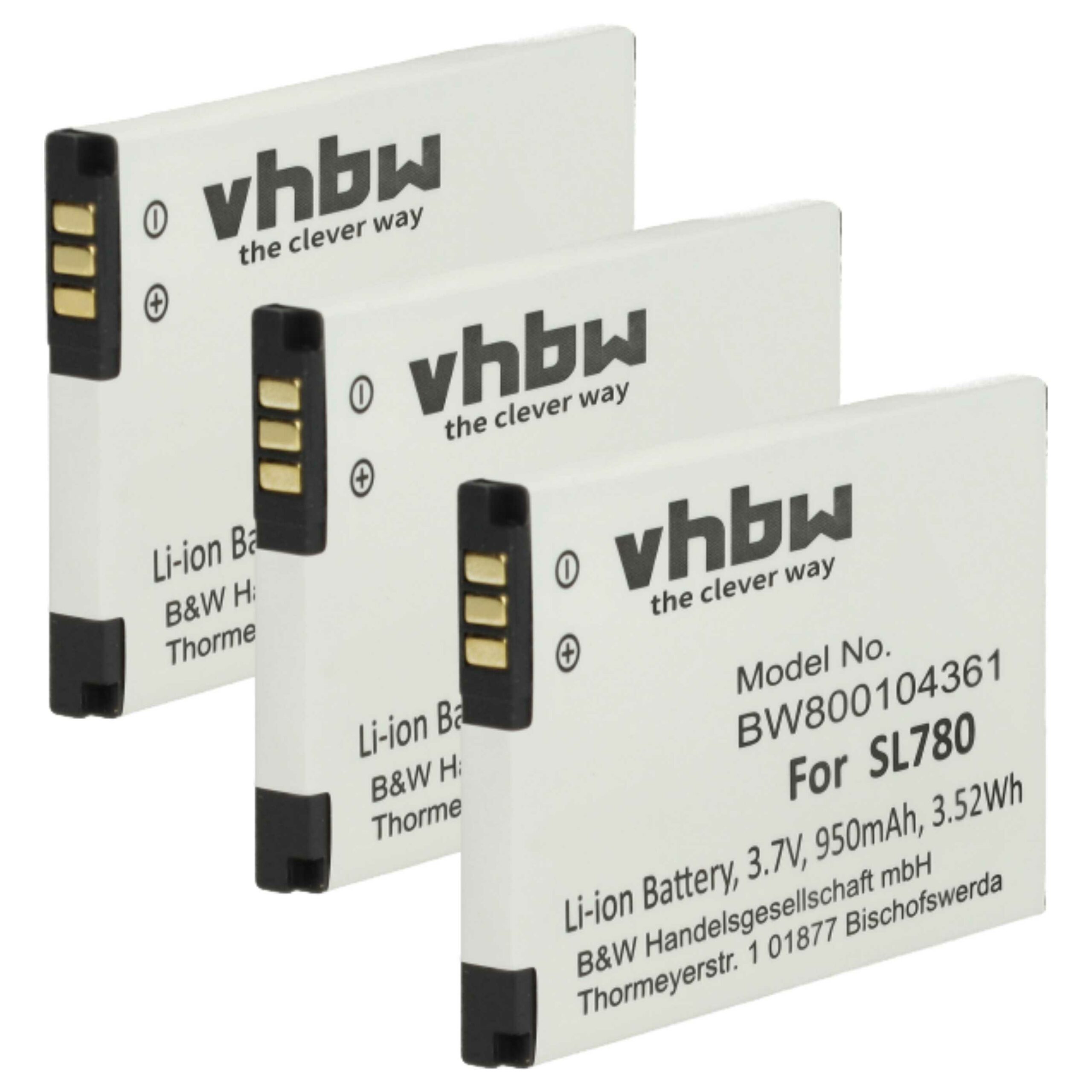 3x Bateria vhbw para Siemens S30852-D2152-X1 - Telefone Gigaset DECT - 950 mAh 3.7V Li-Ion
