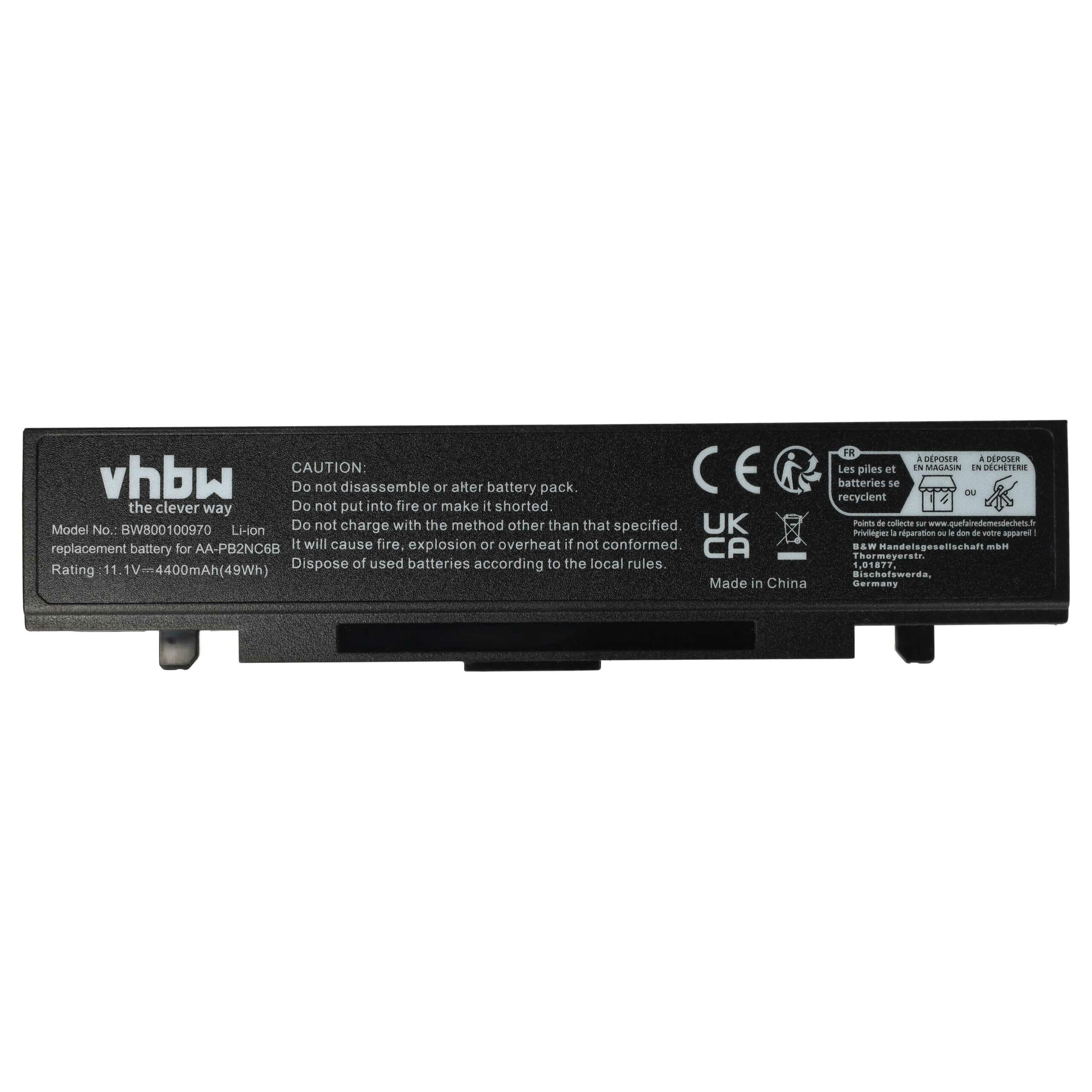 Bateria para Portátil Samsung compatível com AA-PB2NC6B/E - 4400 mAh 11.1 V Li-Ion Preta - Image 3