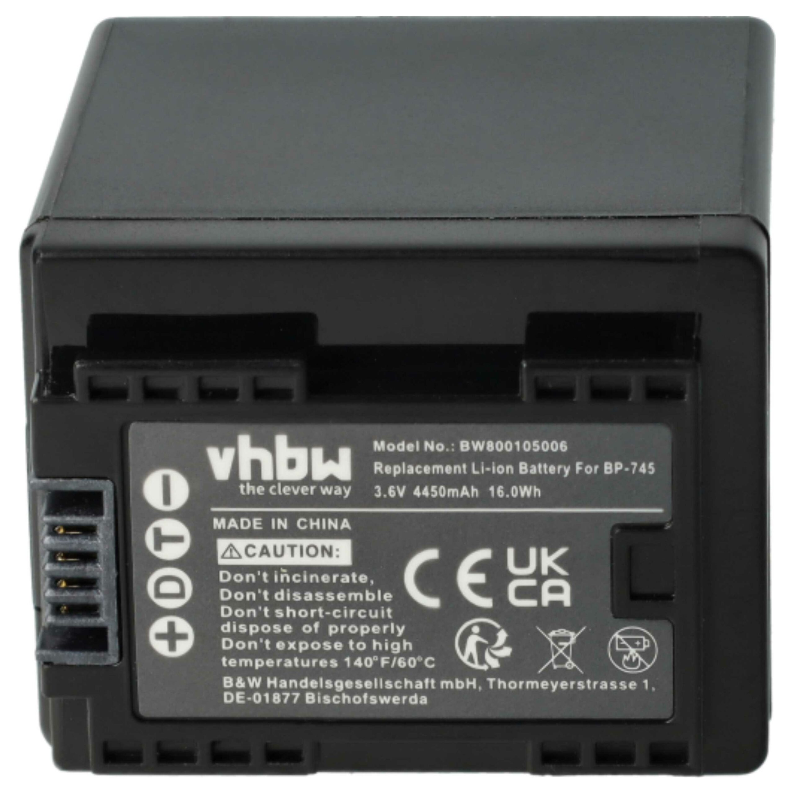 Bateria vhbw 2x para Câmara Canon BP-745, BP-727 - 4450 mAh 3.6 V Li-Ion - Image 3