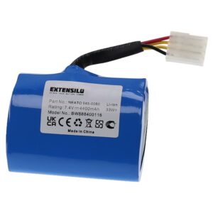 Bateria EXTENSILO para Neato 945-0024, 945-0006, 205-0001, 945-0005 - 4400mAh, 7.4V, Li-Ion