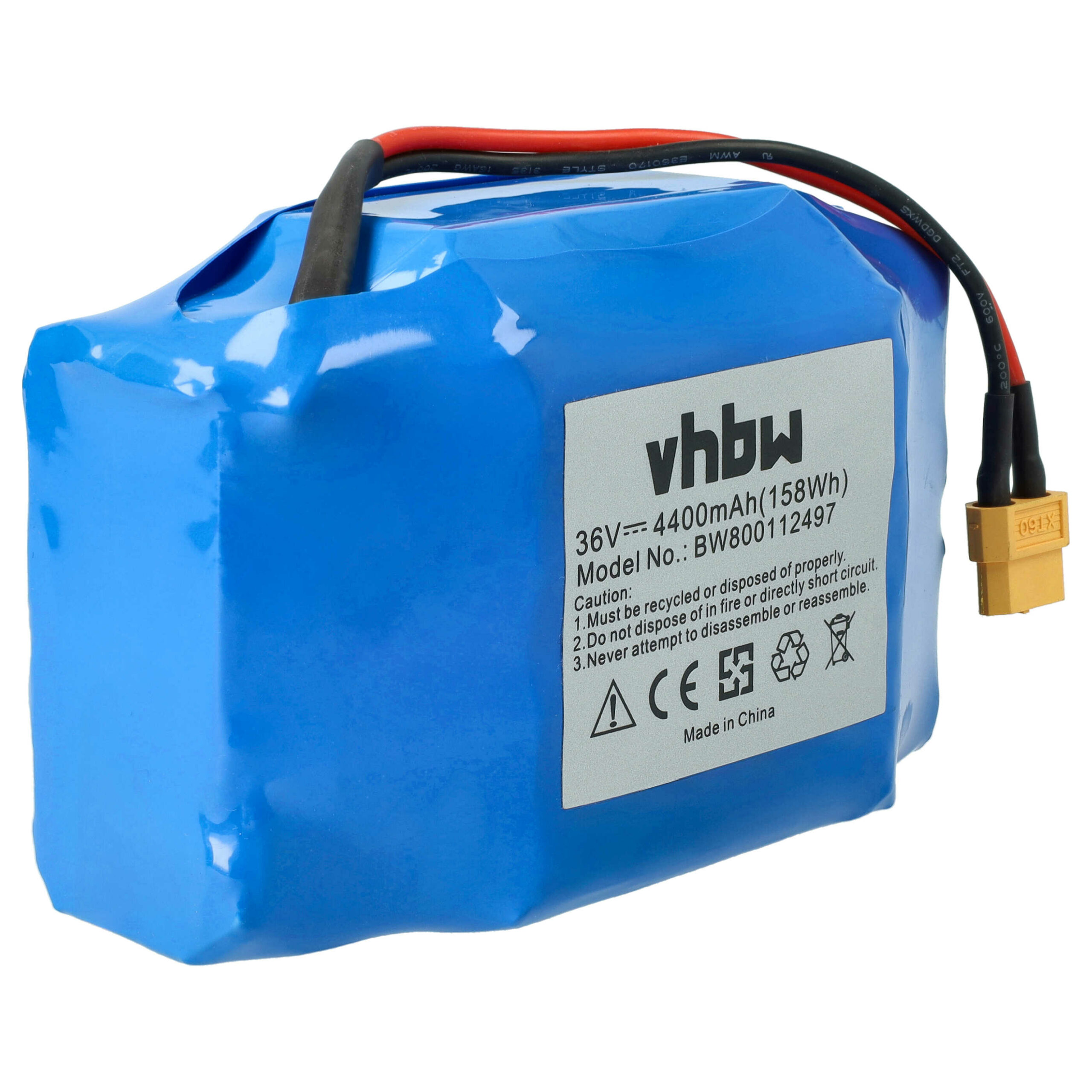 Bateria E-Board vhbw compatível com Bluewheel 10IXR19/65-2, HPK-11 - 4400 mAh 36 V Li-Ion - Image 3