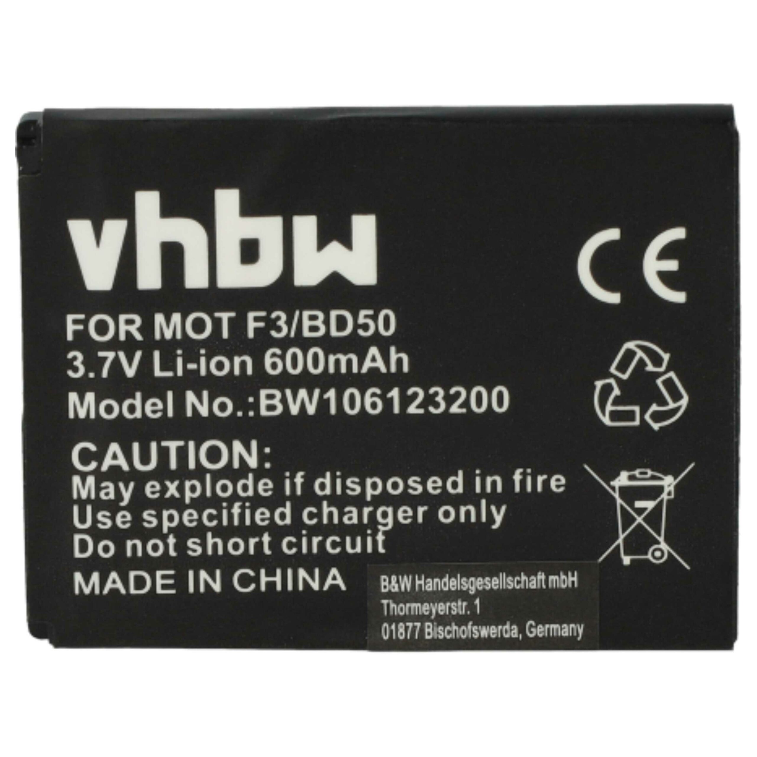Pack 3 Baterias vhbw 600 mAh 3.7V Li-Ion para Telefones Fixos Motorola/AVM (312BAT006, 100402, 312BAT016) - Image 3