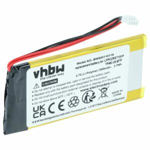 Bateria para Comando Remoto Crestron LPPCZRST1S1P, TPMC-3X-BTP - 1000 mAh 3.7 V Li-polymer vhbw