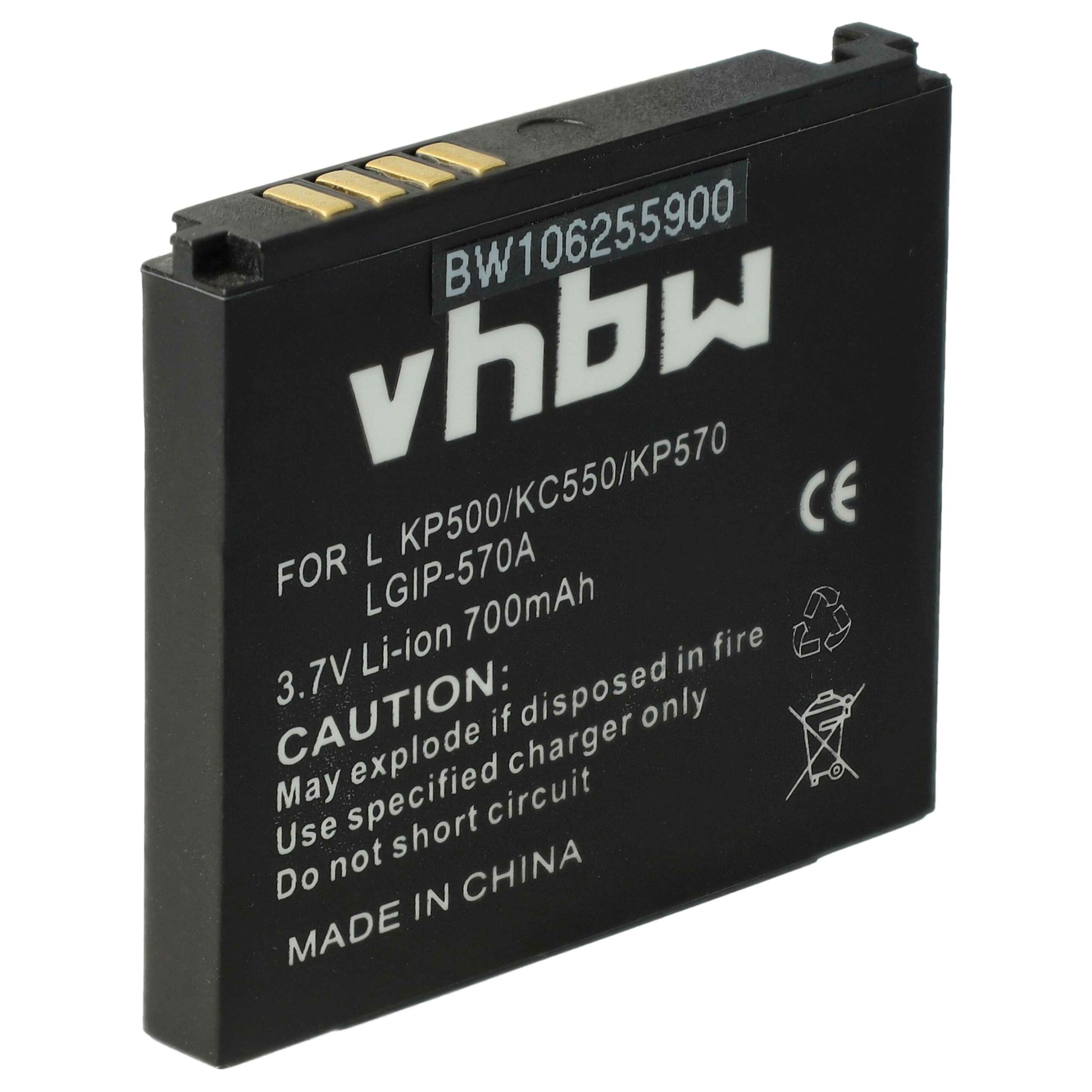 Bateria vhbw para telemóvel LG - Substitui IP-570A - 700 mAh 3.7 V Li-Ion