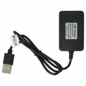 Cabo de Carregamento USB para Baterias Wltoys RC com Conector JST XH-3P - 55 cm 7.4 V (vhbw)