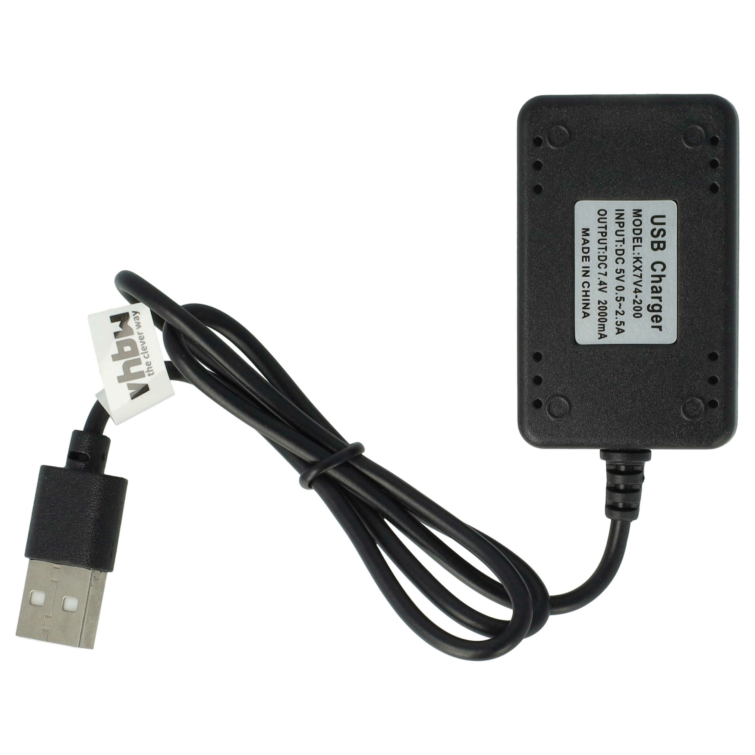 Cabo de Carregamento USB para Baterias Wltoys RC com Conector JST XH-3P - 55 cm 7.4 V (vhbw)