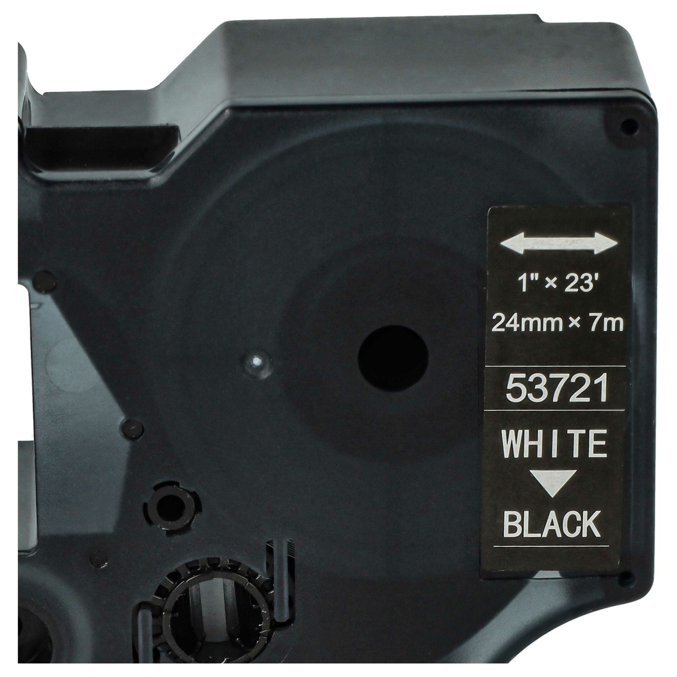Fita de Etiquetas compatível com Dymo D1 53721 - 24 mm Branco em Preto - Image 4