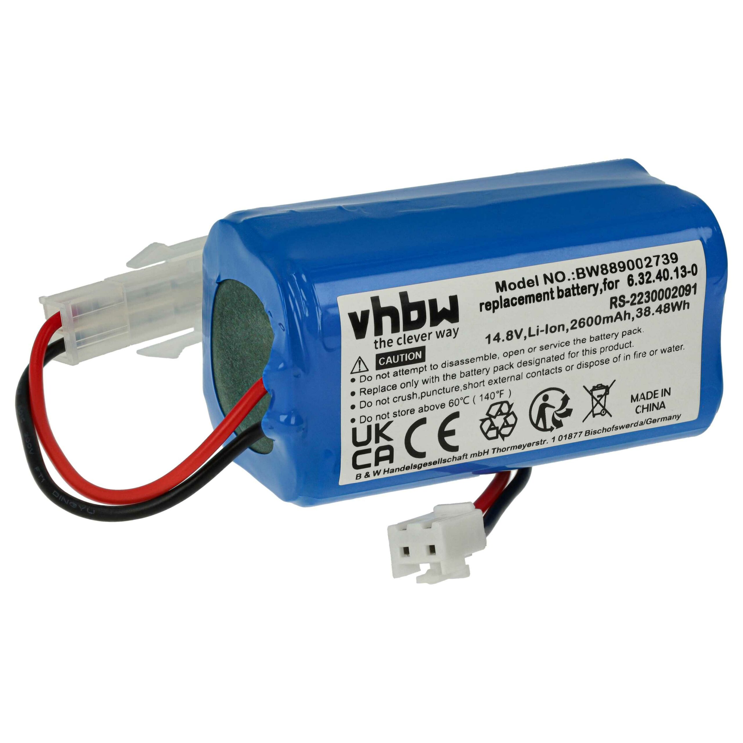 Bateria vhbw 2600mAh 14.8V Li-Ion compatível com Rowenta RS-2230002091 e Tefal