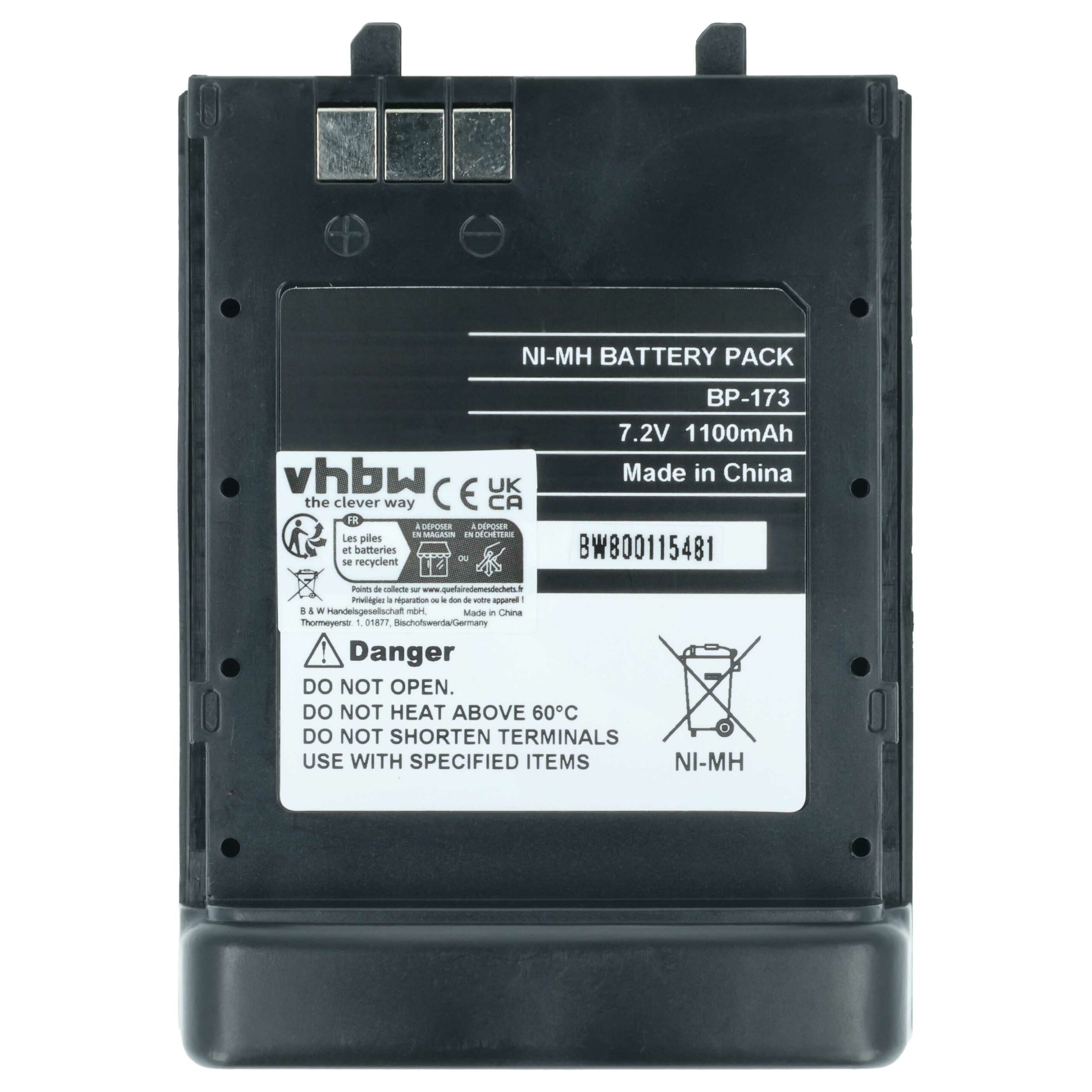 Bateria vhbw 2x para Rádio Icom BP-173, BP-180H, BP-180 - 1100 mAh 7.2 V NiMH - Image 3