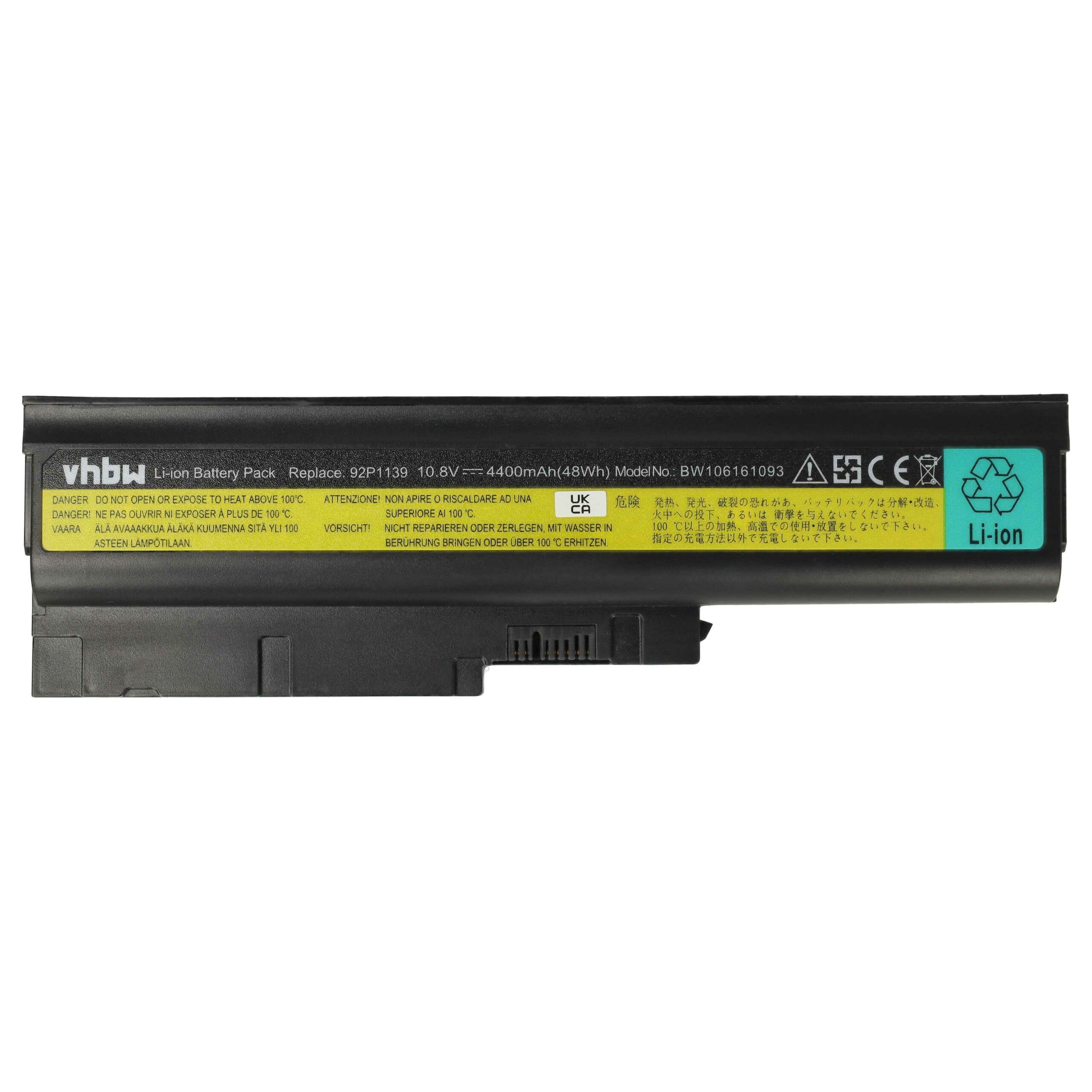 Bateria para Portátil vhbw Compatível IBM/Lenovo 40Y6797, 40Y6798, 40Y6799, 40Y6795 - 4400 mAh 10.8 V Li-Ion - Image 3