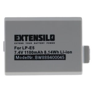 Bateria EXTENSILO para Canon LP-E5, LC-E5 - 1100mAh, 7.4V, Li-Ion