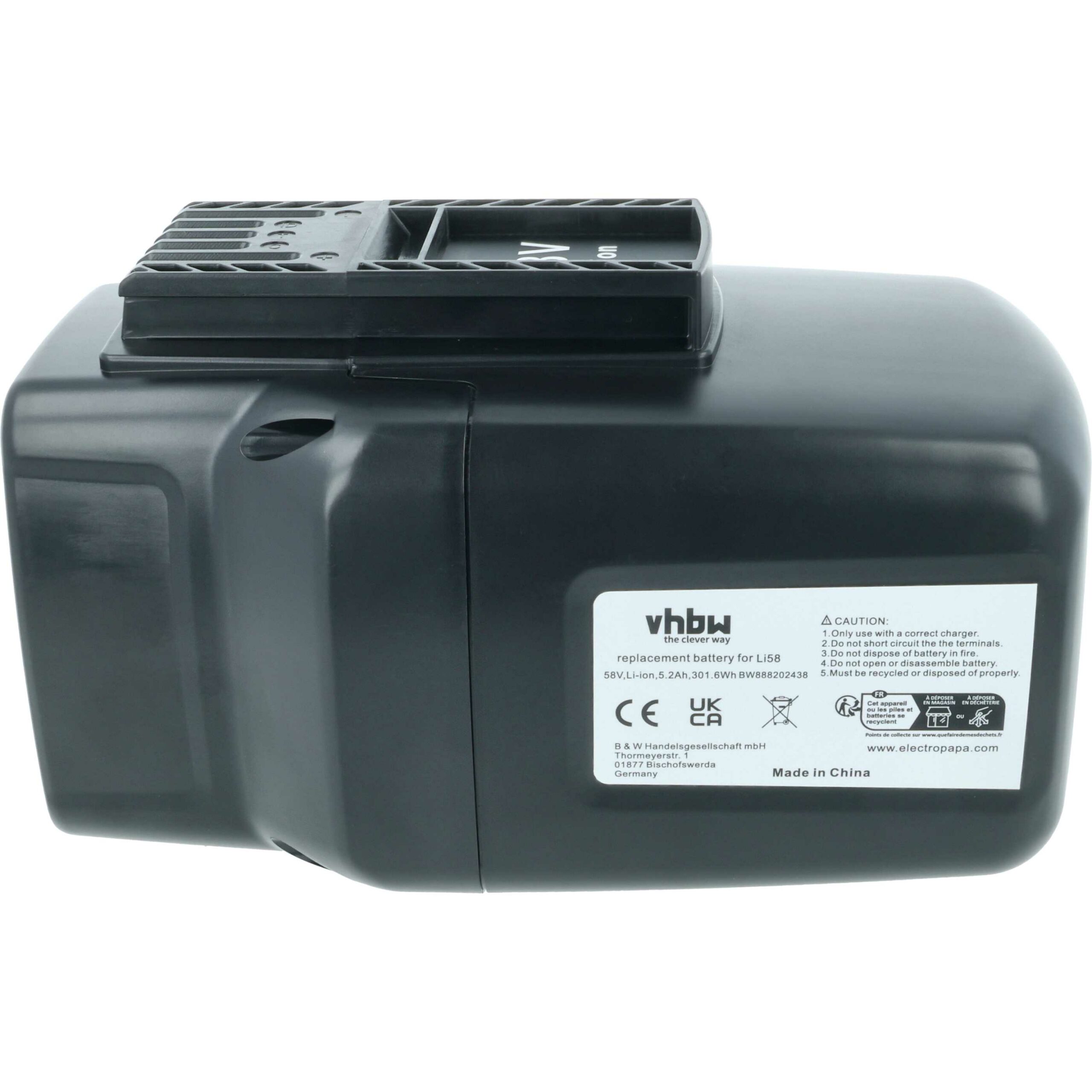 Bateria vhbw 58 V 5200 mAh Li-Ion para McCulloch, Jonsered e Poulan Pro - Image 3