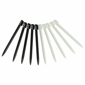 10x Canetas tácteis para Nintendo DSi, DSi XL, 2DS, DS Lite - preto e branco vhbw