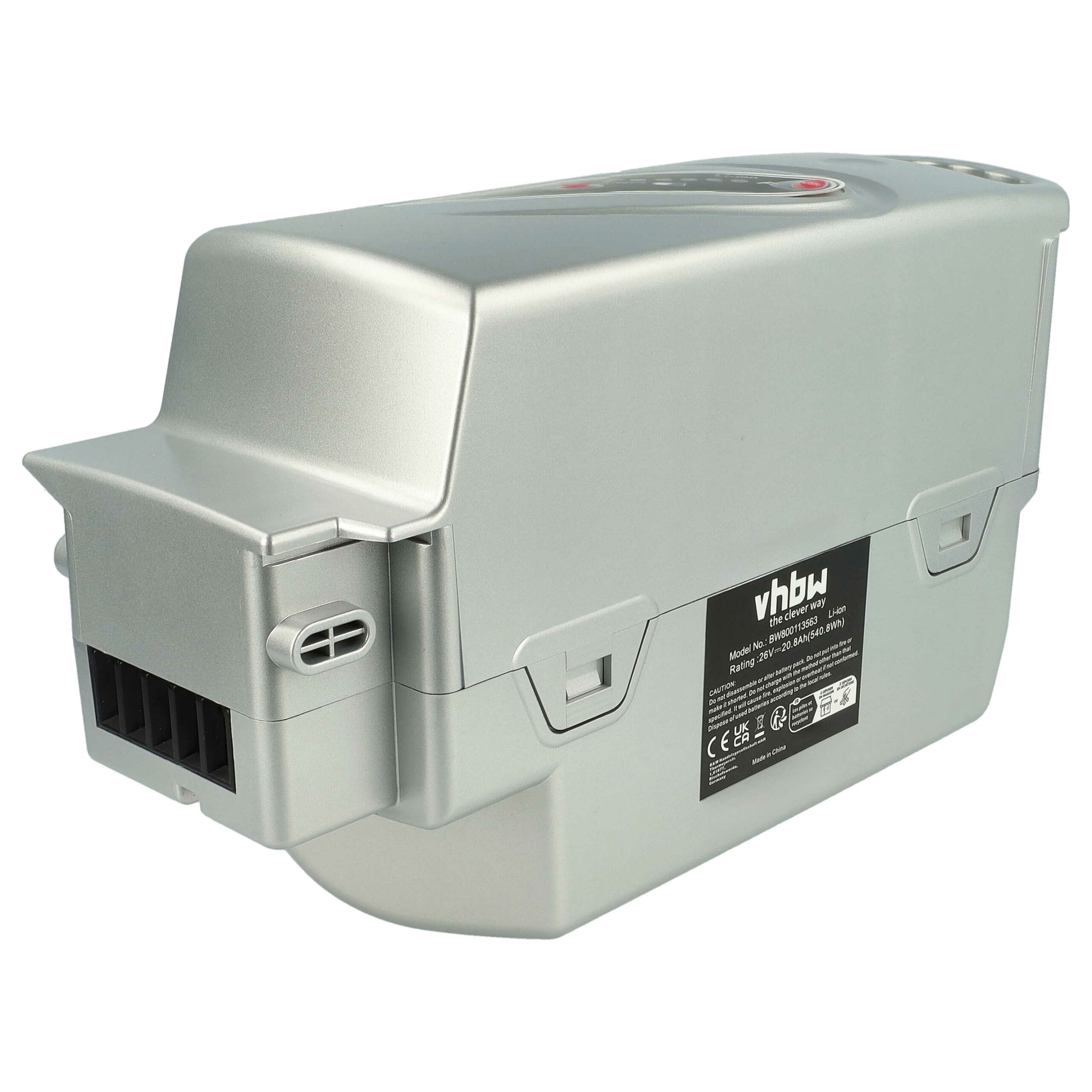 Bateria para Bicicleta Elétrica vhbw 26V 20.8Ah Li-Ion - Compatível com Kalkhoff, Kettler, Moover, Victoria, Flyer, Raleigh, Panasonic, KTM e Puch