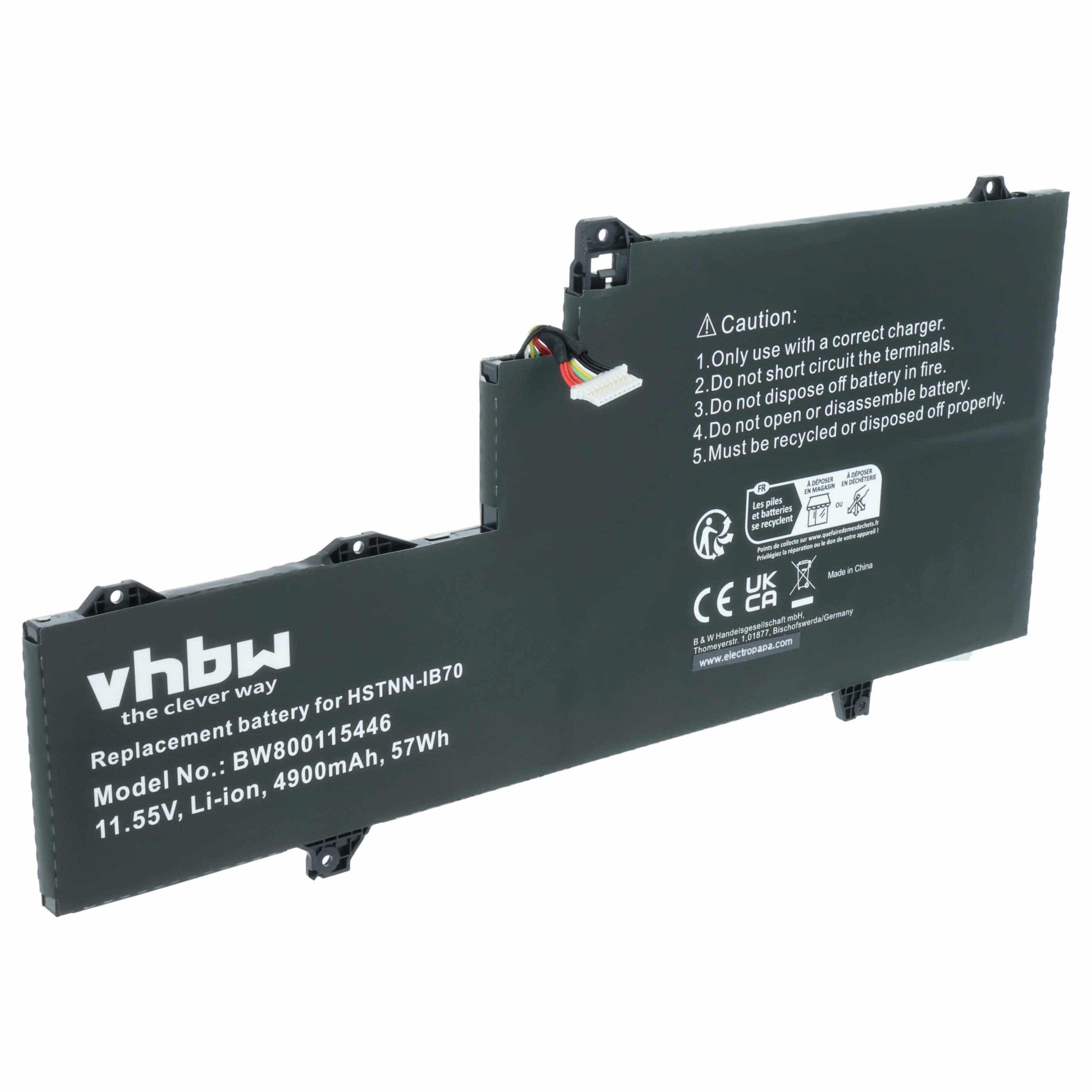Bateria para Portátil HP compatível com 1GY29PA, 1GY30PA, 0M03XL, 1GY31PA - 4900 mAh 11.55 V Li-polímero, preta - Image 2