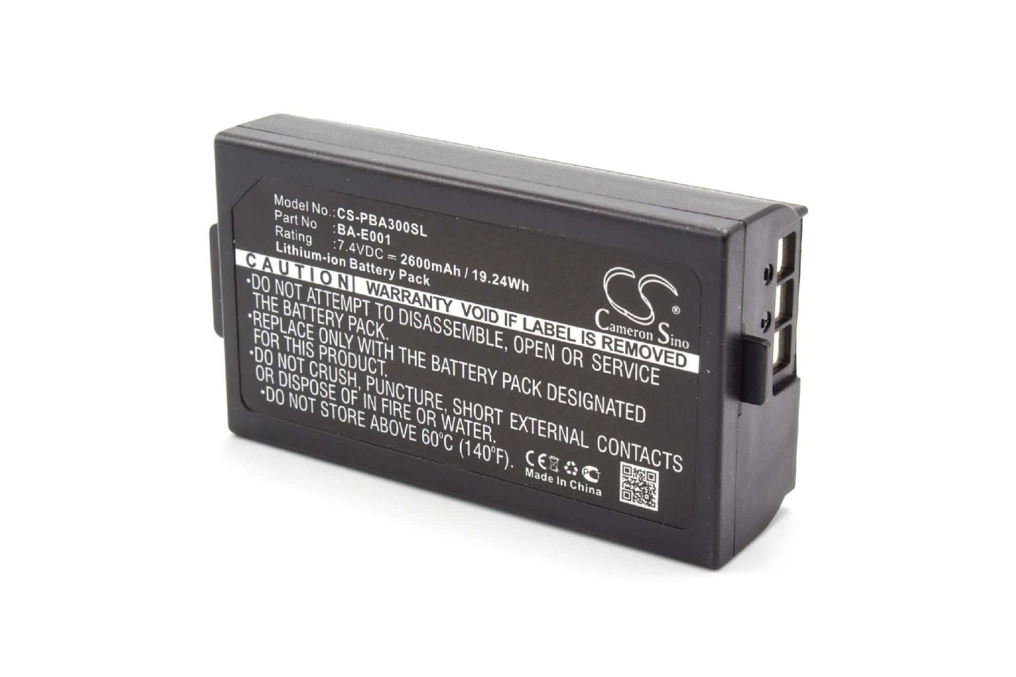 Bateria vhbw para Impressora Brother PJ7, BA-E001 - 2600 mAh 7.4 V Li-Ion