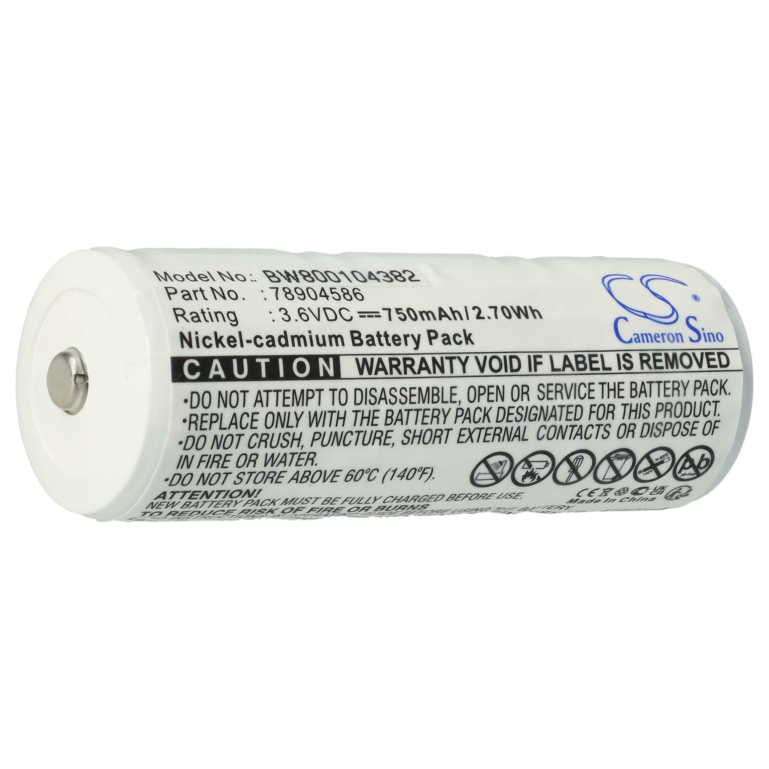 Bateria para Equipamento Médico vhbw compatível com 78904586 - 750 mAh 3.6 V NiCd