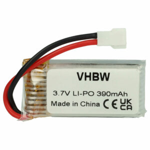Bateria para Drone vhbw compatível com Wltoys, MikanixX, Pichler, Robbe, UDI, X-Dart, Walkera, Hubsan - 390 mAh 3.7 V Li-polímero