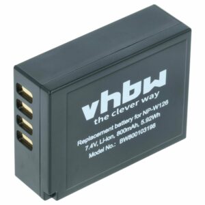 Bateria vhbw para Fujifilm NP-W126s, NP-W126 - 800mAh, 7.2V, Li-Ion