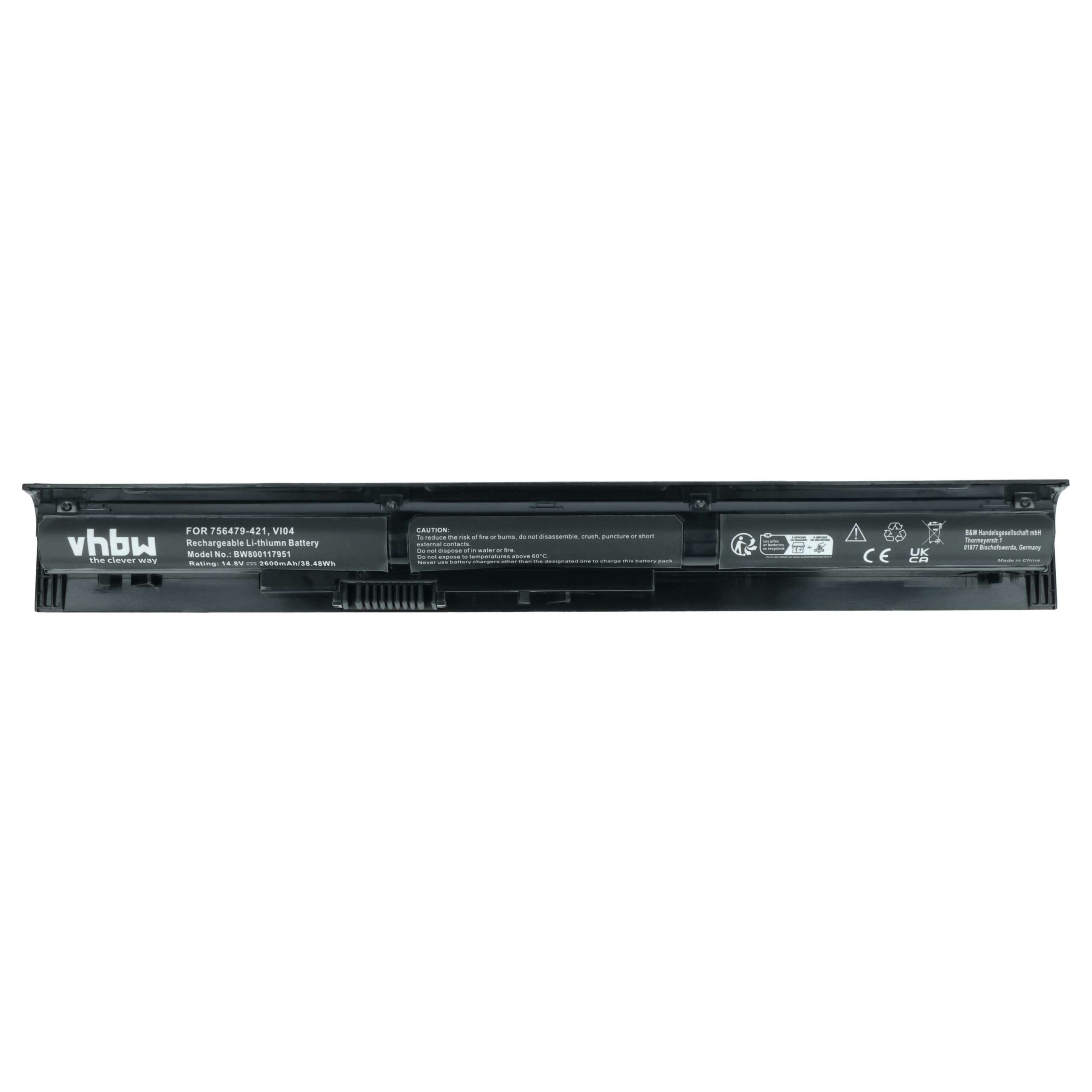 Bateria para Portátil vhbw Compatível com HP 756744-001, 756478-421, 756478-541, 756479-421 - 2600 mAh 14.4 V Li-Ion - Image 3
