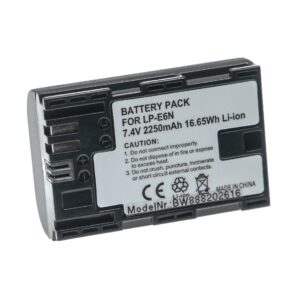 Bateria vhbw compatível com Canon LP-E6N - 2250mAh, 7.4V, Li-Ion com chip de informação
