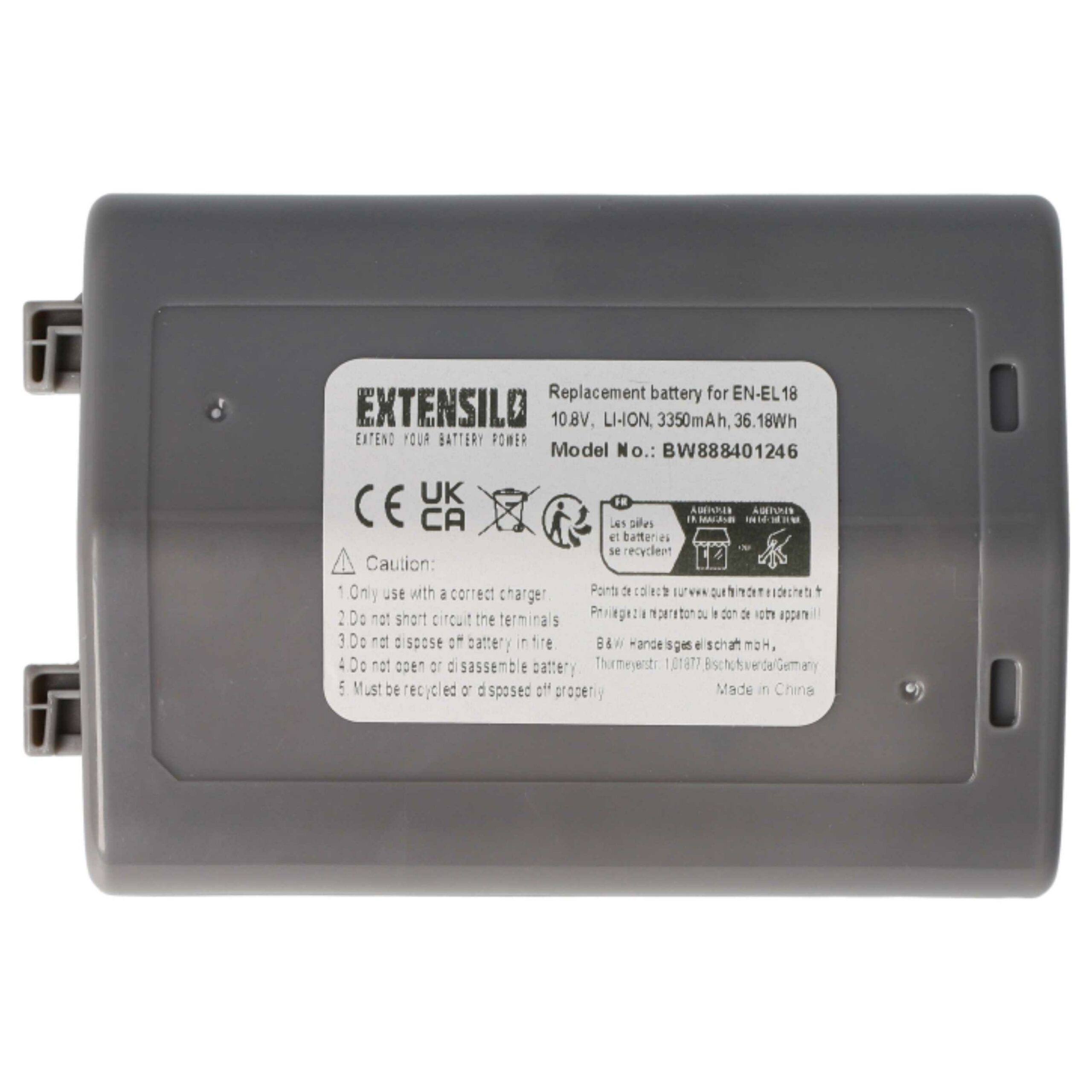 2x Bateria compatível Nikon EN-EL18 - 3350mAh, 10.8V, Li-Ion EXTENSILO - Image 3