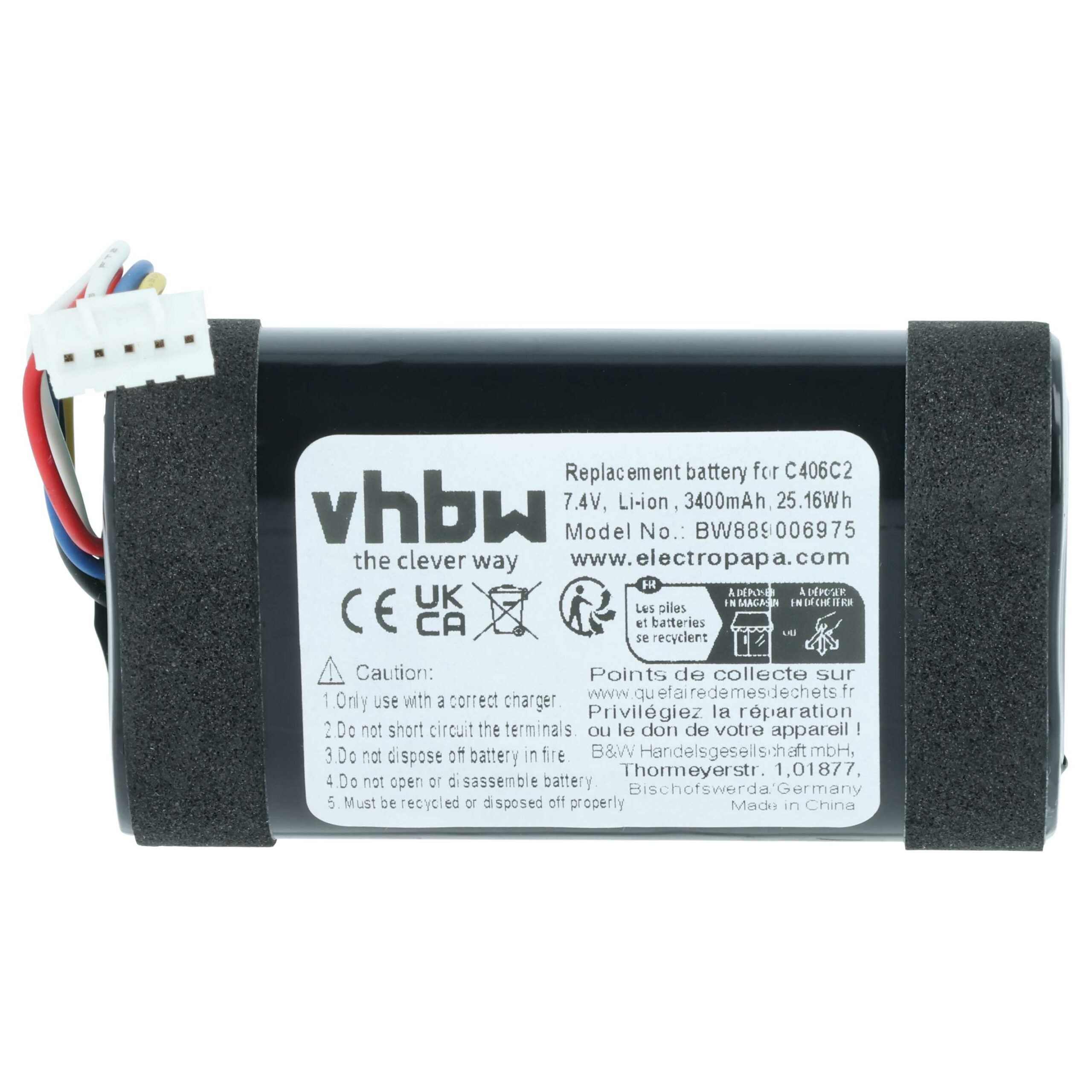 Bateria de Substituição vhbw para Bang & Olufsen Beoplay A1 2ND GEN - Li-Ion 3400 mAh - Image 3