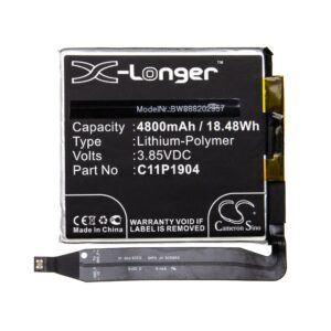 Bateria vhbw para Asus - 4800 mAh, 3.85 V, Li-polímero (C11P1904)