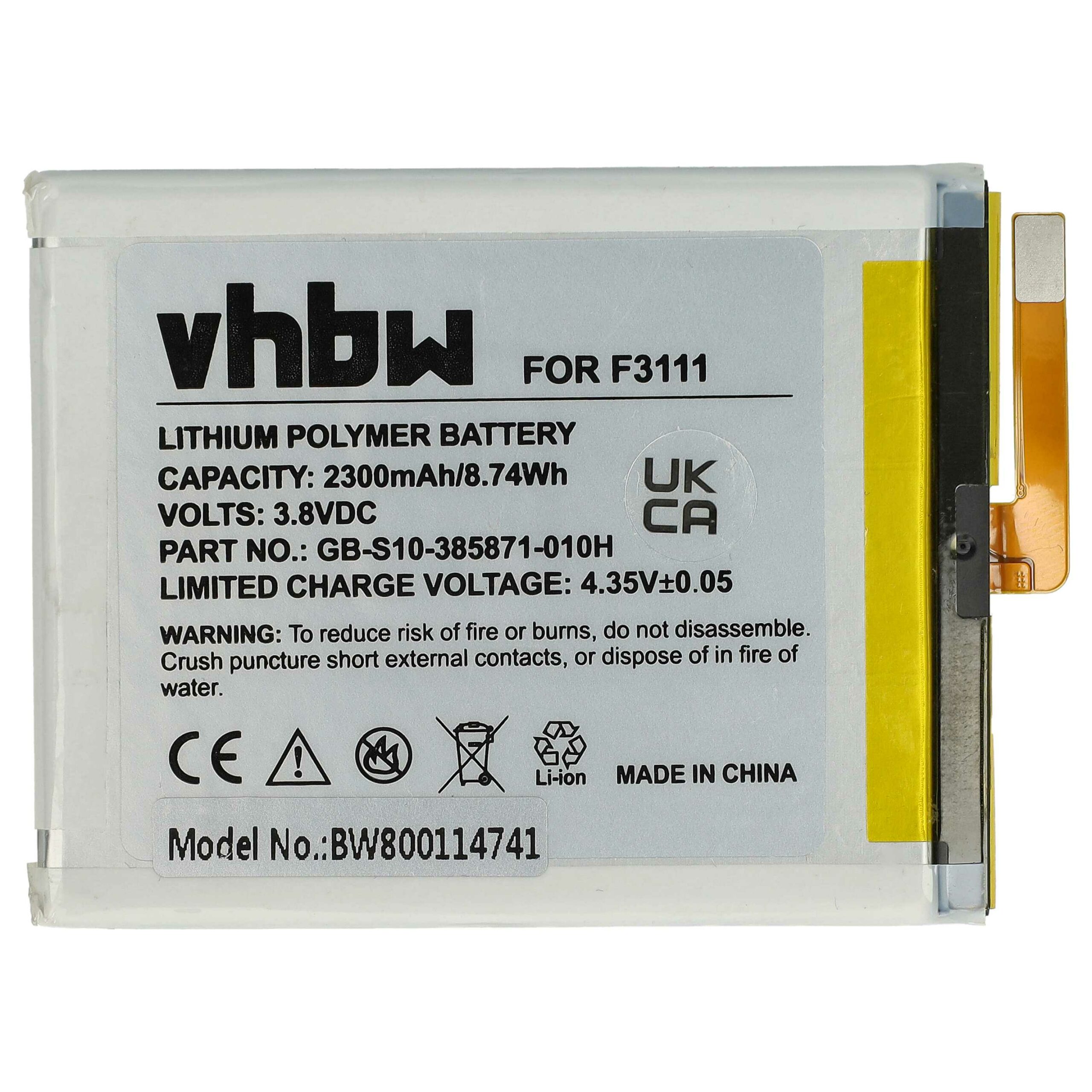 Bateria para Telemóvel Compatível com Sony GB-S10-385871-010H - 2300 mAh 3.8 V Li-polymer vhbw
