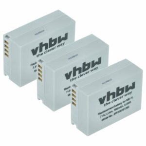 3x Bateria substitui Canon NB-7L - 700mAh, 7.2V, Li-Ion