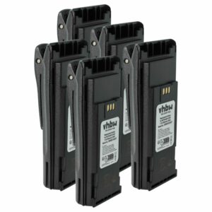 Bateria vhbw 5x para Motorola NNTN4497, NNTN4496, NNTN4496AR, MNN4254AR - 2500 mAh 7.2 V NiMH com Clip