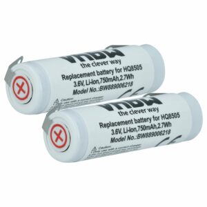 Bateria para Máquina de Barbear Philips vhbw 750 mAh 3.6V Li-Ion (Pack 2x)