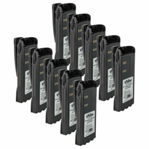 10x Bateria para Rádio Motorola HMNN4151, HMNN4154, HMNN4158, HMNN4159 - 1500 mAh 7.2 V NiMH + Clipe de Cintura