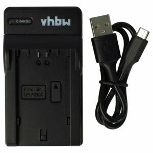 Carregador USB-C + Cabo USB-C vhbw compatível Sony BC-QZ1 para câmaras digitais