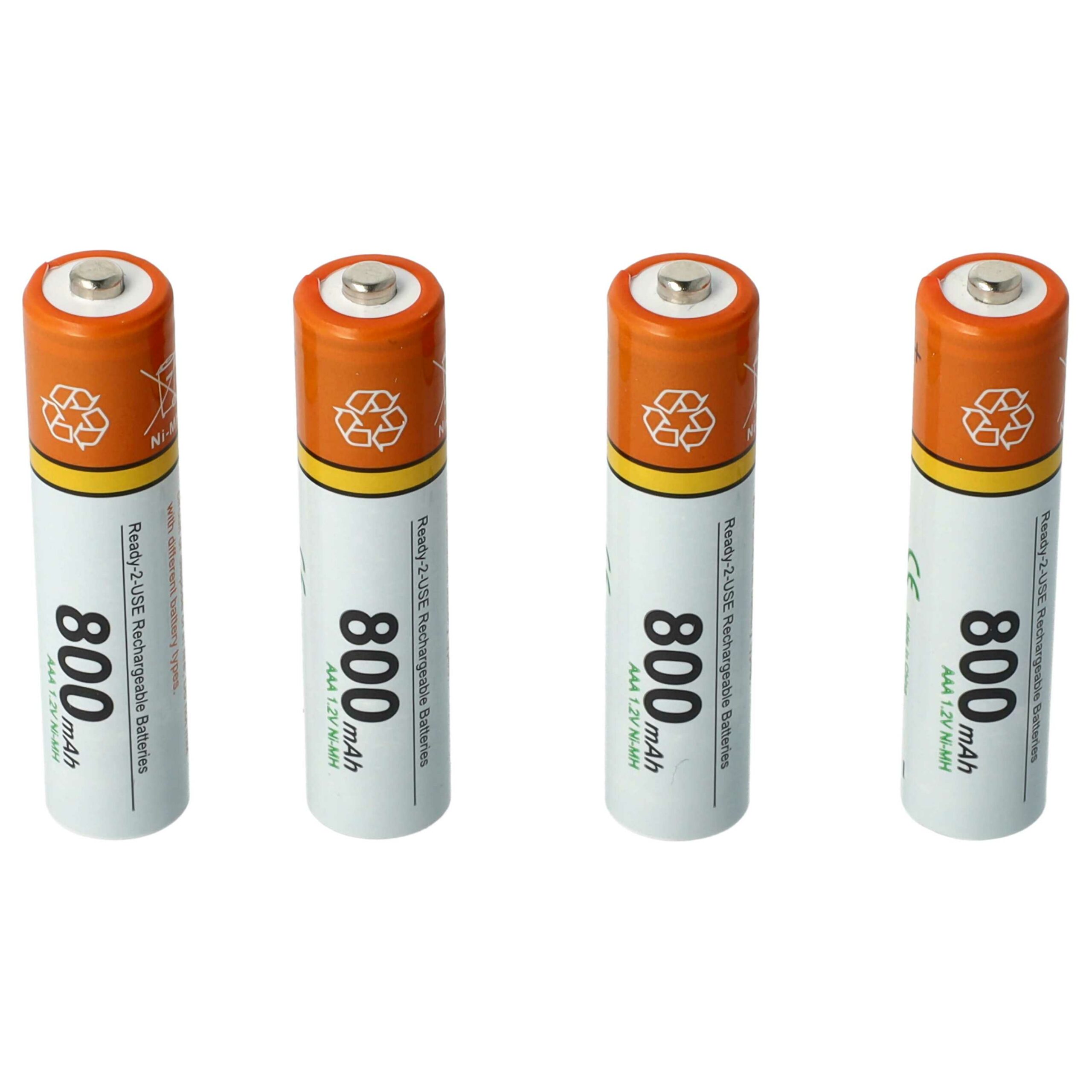 8x Baterias vhbw AAA NiMH 800 mAh 1.2V para Telefones Sem Fios Philips, Grundig, Sennheiser e outros - Image 2