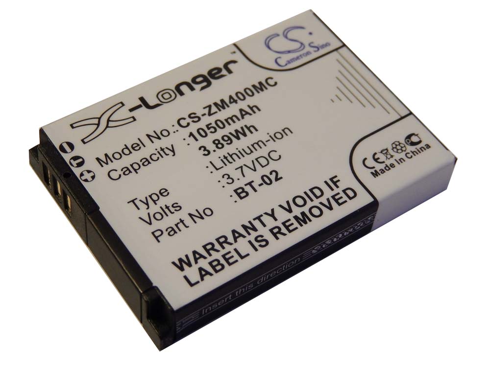 Bateria vhbw para Zoom BT-02 - 1050 mAh 3.7 V Li-Ion