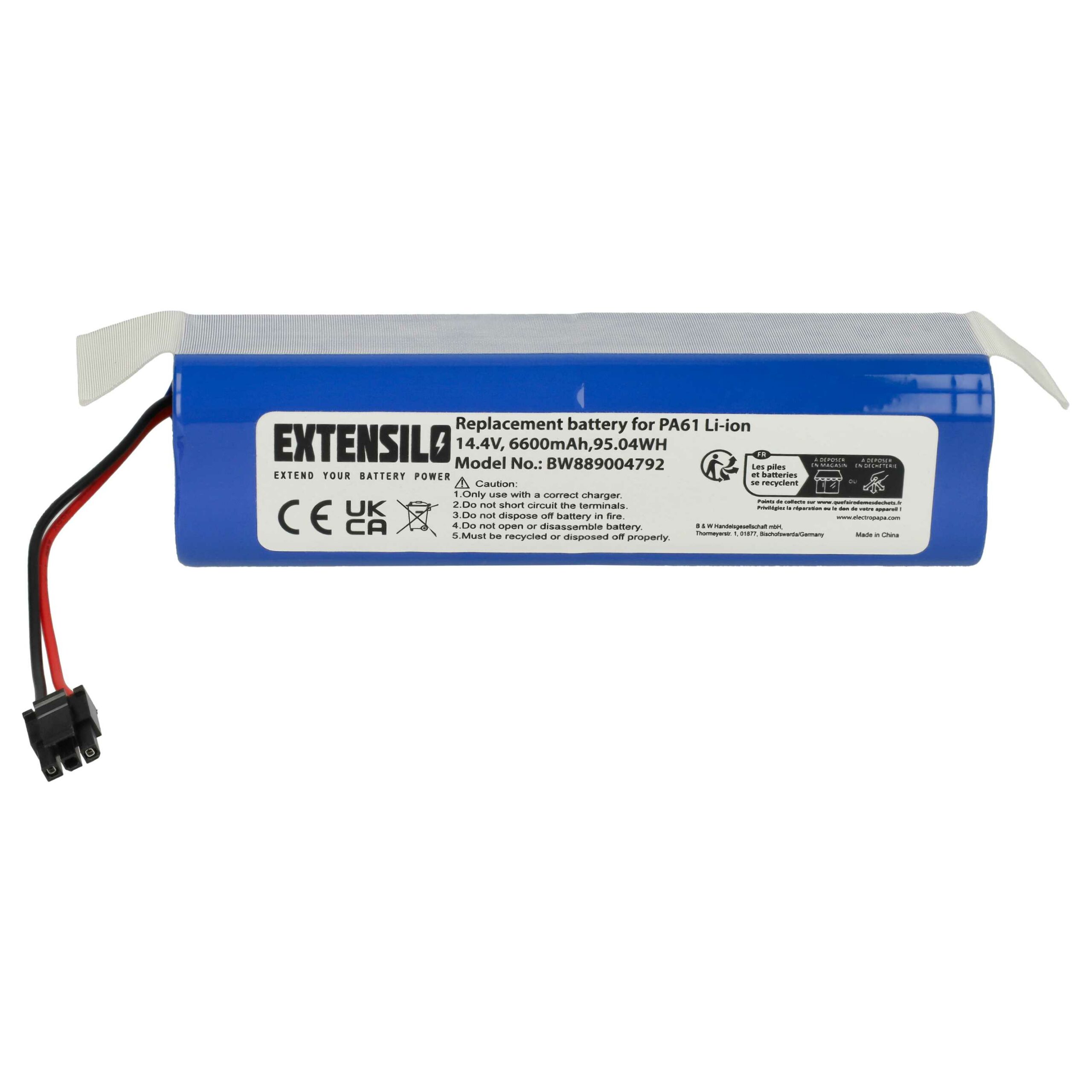 Bateria EXTENSILO para Eufy PA89, PA61 - 6600mAh, 14.4V, Li-Ion - Image 3