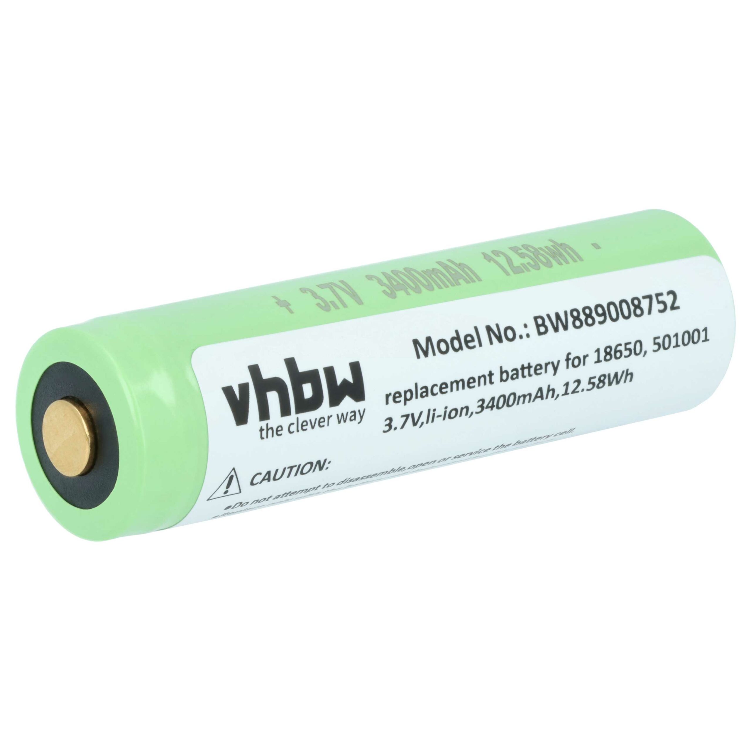 Bateria vhbw 3400 mAh 3.7 V Li-Ion para Ledlenser 501001 e lanternas compatíveis