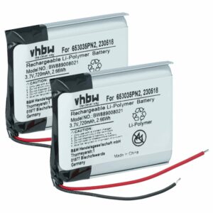 Bateria de Substituição para Auriculares Anker - 2 Unidades 720 mAh 3.7 V Li-Polímero
