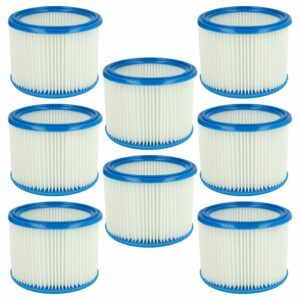 8x Filtro Redondo de Substituição vhbw para Bosch 2607432024, Branco/Azul