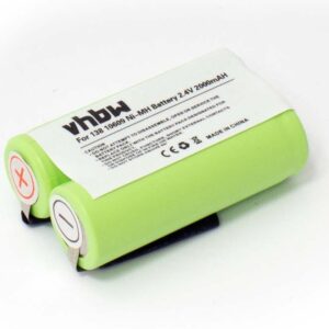 Bateria vhbw 2000 mAh 2.4 V NiMH compatível com Philips, Grundig, Panasonic, Braun, Norelco, Remington e Sanyo