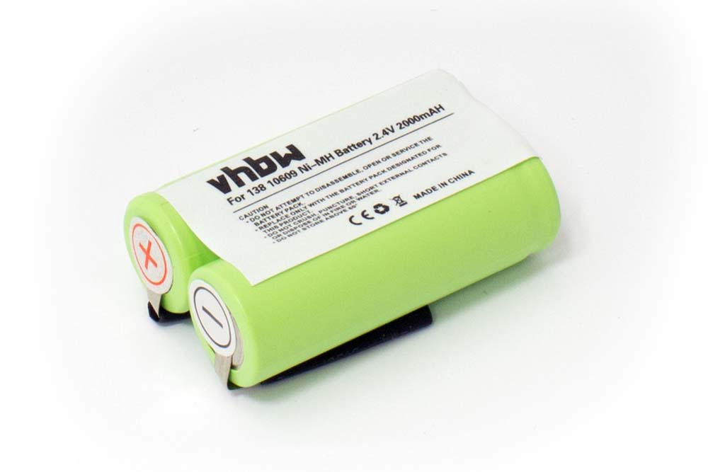 Bateria vhbw 2000 mAh 2.4 V NiMH compatível com Philips, Grundig, Panasonic, Braun, Norelco, Remington e Sanyo