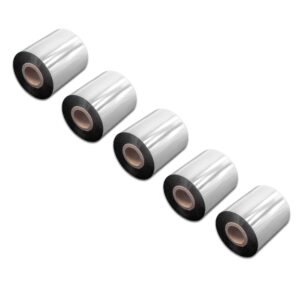 Pack 5x Bobina de Transferência Térmica para Godex, Printronix, TSC, Valentin - 70 mm x 300 m, Wax Resin