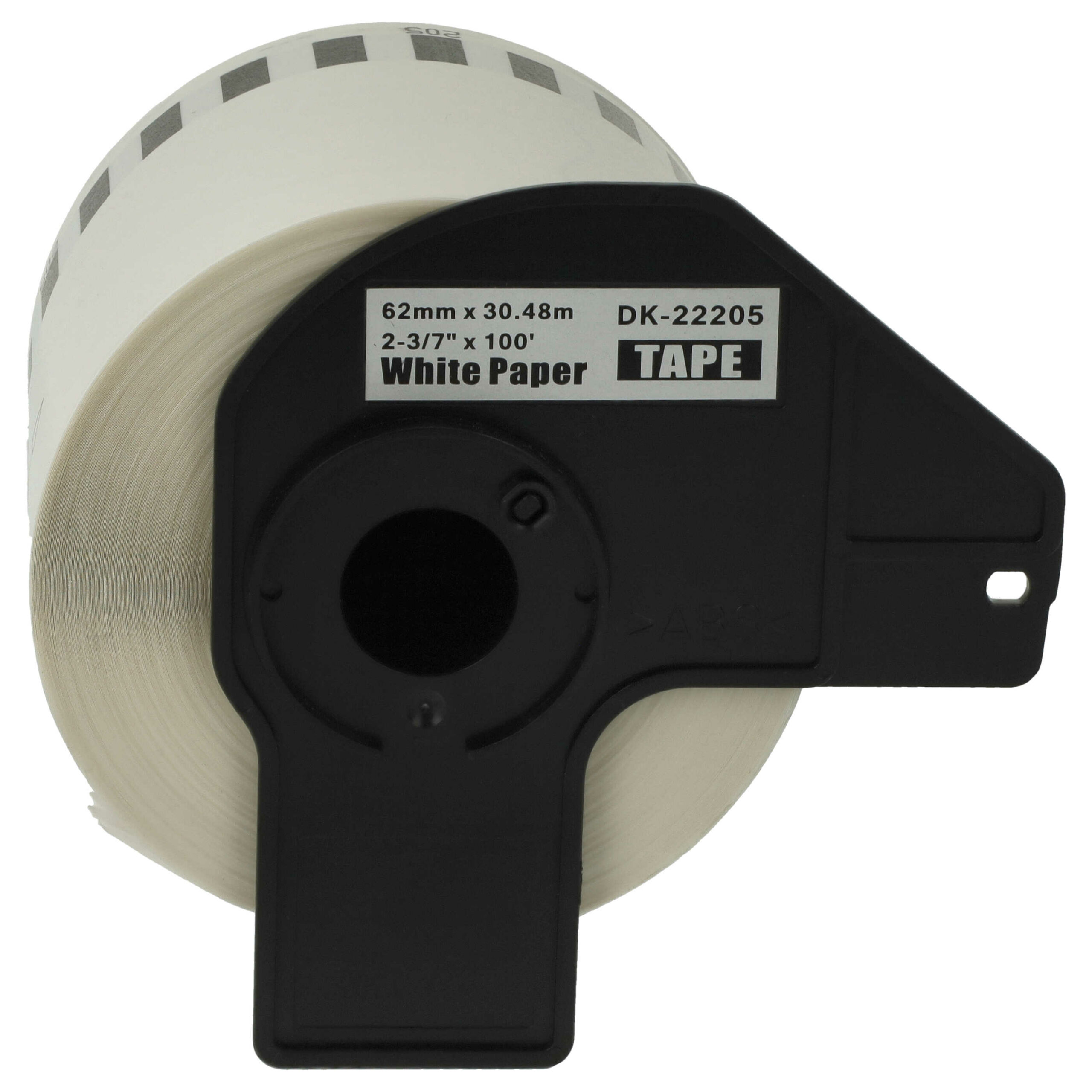 Rolo de Etiquetas Compatível com Brother DK-22205 - Premium 62 mm x 30.48 m + Suporte