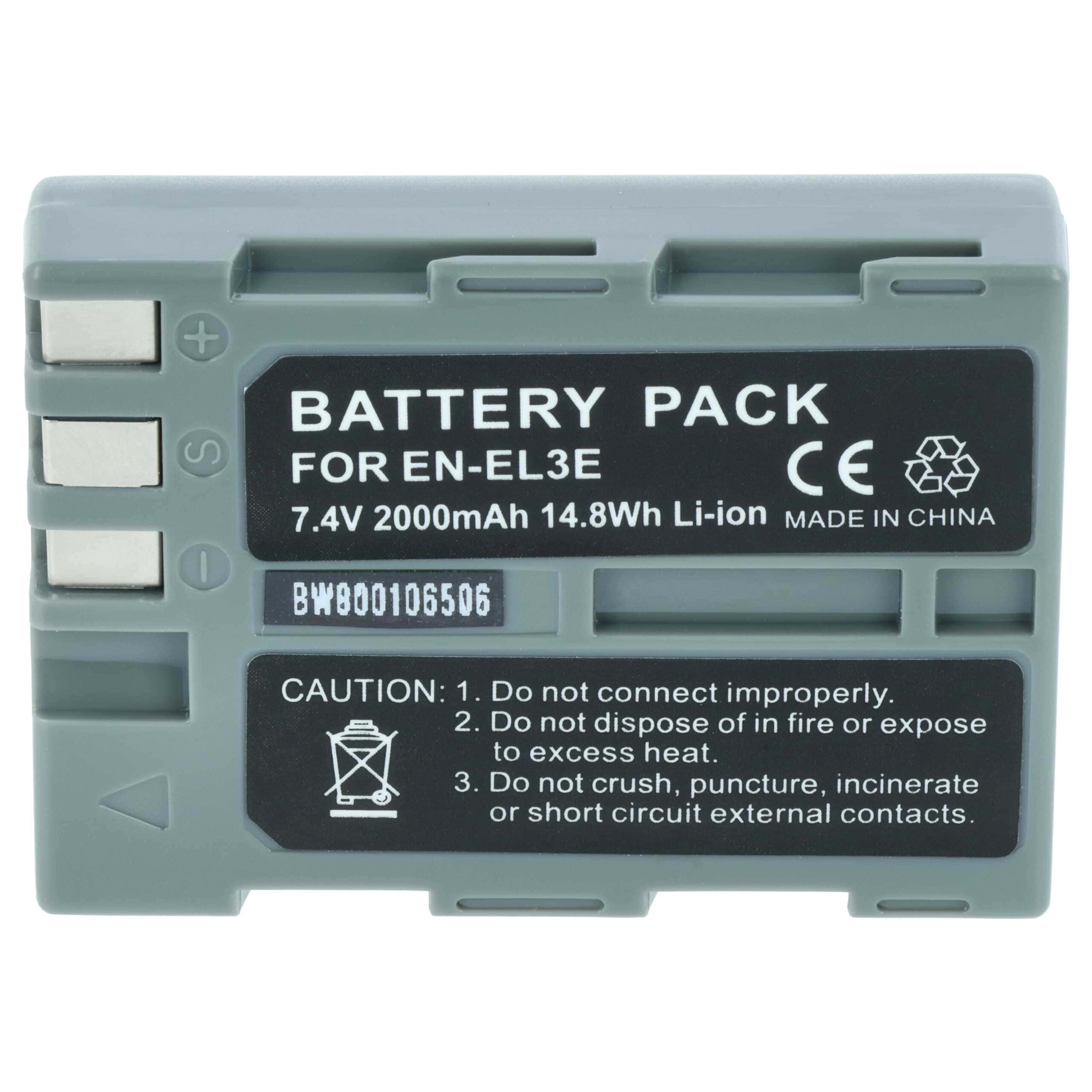 3x Bateria para Nikon EN-EL3e, EN-EL3, EN-EL3a - 2000mAh, 7.2V, Li-Ion com Chip Info - Image 3