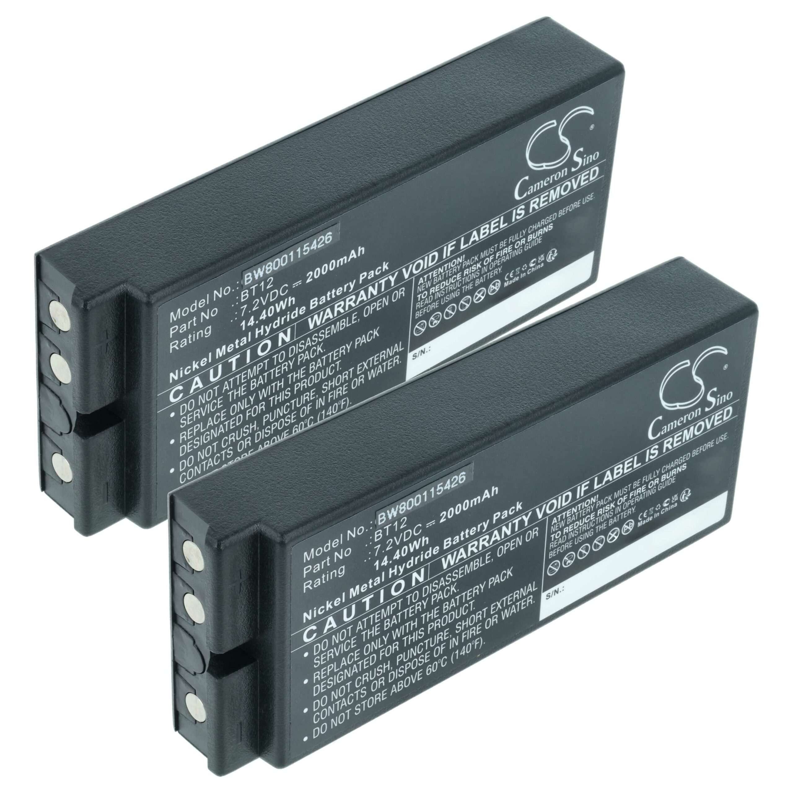 2x Bateria de Substituição para Danfoss 2303696, Telecomando BT12 - 2000 mAh