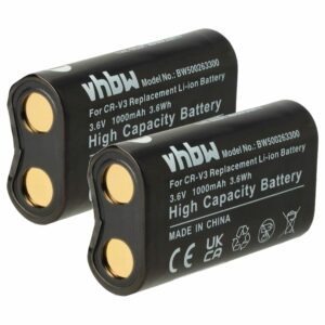 2x Bateria substitui RV3, RCR-V3, LB01, LB-01, CR-V3P, CR-V3 - 1000mAh, 3.6V, Li-Ion vhbw