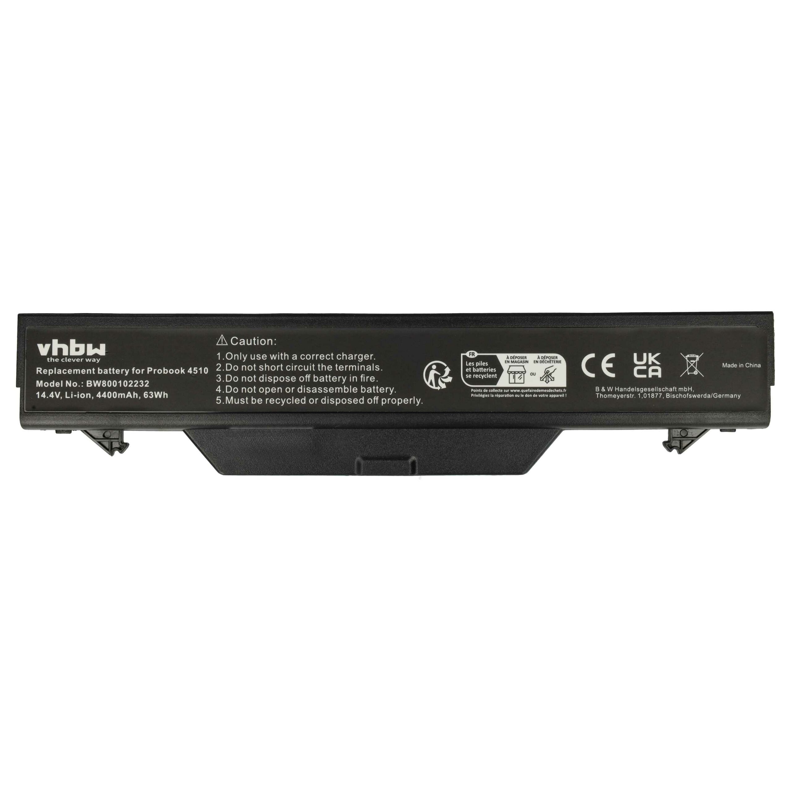 Bateria para Portátil HP vhbw - 4400 mAh 14.4V Li-Ion (HSTNN-I60C-5, 513130-321, 535808-001) - Image 3