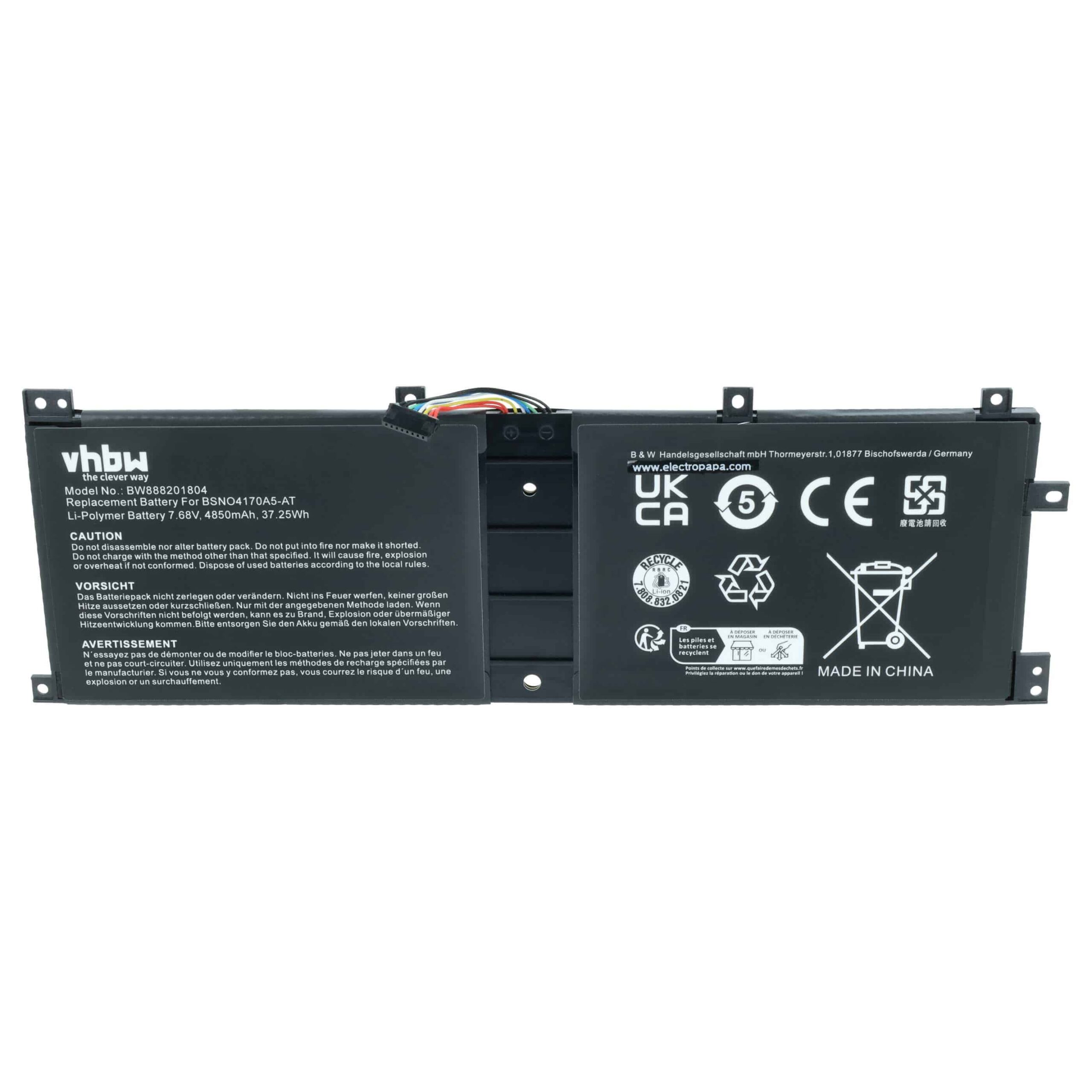 Bateria para Portátil Lenovo vhbw - 4850 mAh 7.68 V Li-polymer (5B10L68713, 5B10L67278, 2ICP5/70/106) - Image 3