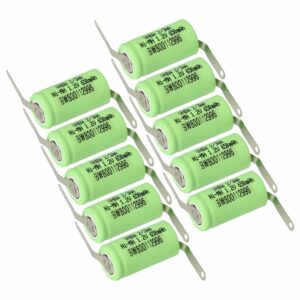 Bateria NiMH vhbw 2/3AA 650 mAh 1.2V - Pack 10 unidades para Modelos de Controlo Remoto